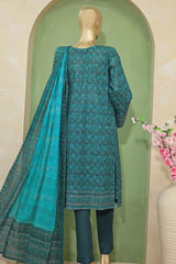 HZ Premium Unstitched 3 Piece Emb Lawn Suit-PEC-705
