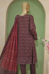 HZ Premium Unstitched 3 Piece Emb Lawn Suit-PEC-706