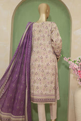 HZ Premium Unstitched 3 Piece Emb Lawn Suit-PEC-708