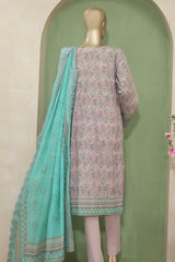 HZ Premium Unstitched 3 Piece Emb Lawn Suit-PEC-709