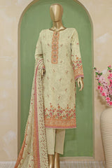 HZ Premium Unstitched 3 Piece Emb Lawn Suit-PEC-710