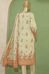 HZ Premium Unstitched 3 Piece Emb Lawn Suit-PEC-710