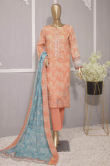 HZ Premium Unstitched 3 Piece Emb Lawn Vol-2 Suit-PEC-711