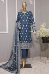 HZ Premium Unstitched 3 Piece Emb Lawn Vol-2 Suit-PEC-712