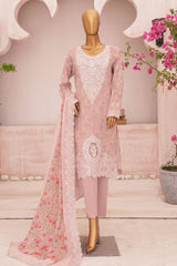 Hz Premium Unstitched 3 Piece Emb Lawn Vol-03 Suit-PEC-731