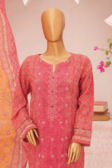 Hz Premium Unstitched 3 Piece Emb Lawn Vol-03 Suit-PEC-742