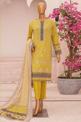 Hz Premium Unstitched 3 Piece Emb Lawn Vol-03 Suit-PEC-747