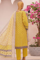 Hz Premium Unstitched 3 Piece Emb Lawn Vol-03 Suit-PEC-747