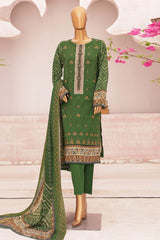 Hz Premium Unstitched 3 Piece Emb Lawn Vol-03 Suit-PEC-748