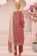 Hz Premium Unstitched 3 Piece Emb Lawn Vol-03 Suit-PEC-749