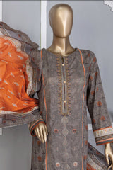 HZ Premium Unstitched 3 Piece Emb Lawn Vol-04 Suit-PEC-752