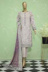 Hz Premium Unstitched 3 Piece Embroidered Lawn Suit-PEC-904