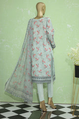Hz Premium Unstitched 3 Piece Embroidered Lawn Suit-PEC-905
