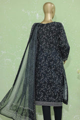 Hz Premium Unstitched 3 Piece Embroidered Lawn Suit-PEC-906