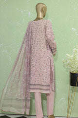 Hz Premium Unstitched 3 Piece Embroidered Lawn Suit-PEC-908