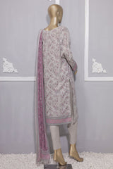 HZ Premium Unstitched 3 Piece Emb Lawn Bamber Chiffon Dupatta Vol-02 Suit-PEC-911