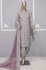 HZ Premium Unstitched 3 Piece Emb Lawn Bamber Chiffon Dupatta Vol-02 Suit-PEC-911