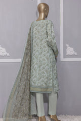 HZ Premium Unstitched 3 Piece Emb Lawn Bamber Chiffon Dupatta Vol-02 Suit-PEC-912