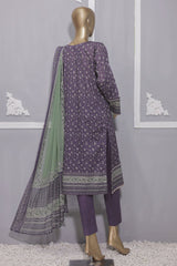 HZ Premium Unstitched 3 Piece Emb Lawn Bamber Chiffon Dupatta Vol-02 Suit-PEC-913