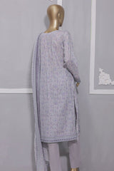HZ Premium Unstitched 3 Piece Emb Lawn Bamber Chiffon Dupatta Vol-02 Suit-PEC-914