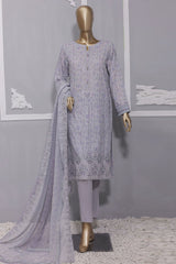 HZ Premium Unstitched 3 Piece Emb Lawn Bamber Chiffon Dupatta Vol-02 Suit-PEC-914