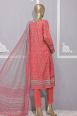 HZ Premium Unstitched 3 Piece Emb Lawn Bamber Chiffon Dupatta Vol-02 Suit-PEC-916