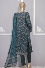 HZ Premium Unstitched 3 Piece Emb Lawn Bamber Chiffon Dupatta Vol-02 Suit-PEC-921
