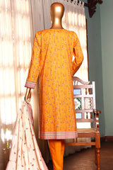 Aashkar By HZ Stitched 3 Piece Printed & Emb Lawn Vol-02 Suit-PEL-409-Mustard