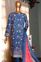 Aashkar By HZ Stitched 3 Piece Printed & Emb Lawn Vol-02 Suit-PEL-412-Blue