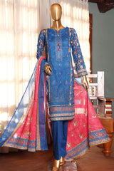 Aashkar By HZ Stitched 3 Piece Printed & Emb Lawn Vol-02 Suit-PEL-412-Blue