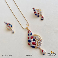 PENDANT-0011 Red-Blue - Zeesy Jewellery