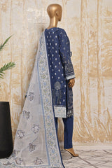 HZ Premium Unstitched 3 Piece Festive Digital Printed Emb Lawn Suit-PFC-776