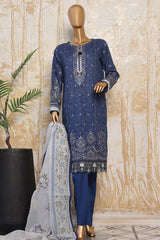 HZ Premium Unstitched 3 Piece Festive Digital Printed Emb Lawn Suit-PFC-776