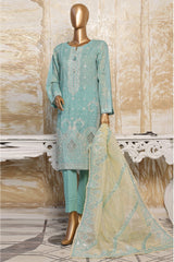 HZ Premium Unstitched 3 Piece Festive Digital Printed Emb Lawn Suit-PFC-779