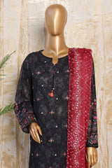 HZ Premium Unstitched 3 Piece Festive Digital Printed Emb Lawn Suit-PFC-780