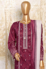 HZ Premium Unstitched 3 Piece Festive Digital Printed Emb Lawn Collection'2024-PFC-781