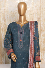 HZ Premium Unstitched 3 Piece Festive Digital Printed Emb Lawn Suit-PFC-782