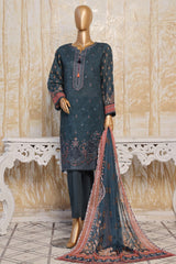 HZ Premium Unstitched 3 Piece Festive Digital Printed Emb Lawn Suit-PFC-782