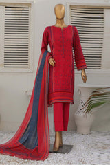 Hz Platinum Guldozi Unstitched 3 Piece Emb Lawn Suit-PGE-145