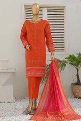 Hz Platinum Guldozi Unstitched 3 Piece Emb Lawn Suit-PGE-147