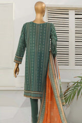 Hz Platinum Guldozi Unstitched 3 Piece Emb Lawn Suit-PGE-148