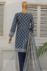 Hz Platinum Guldozi Unstitched 3 Piece Emb Lawn Suit-PGE-153