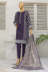 Hz Platinum Guldozi Unstitched 3 Piece Emb Lawn Suit-PGE-154