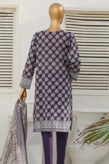 Hz Platinum Guldozi Unstitched 3 Piece Emb Lawn Suit-PGE-154