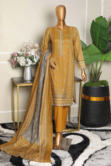 Hz Platinum Guldozi Unstitched 3 Piece Emb Lawn Suit-PGE-157