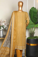 Hz Platinum Guldozi Unstitched 3 Piece Emb Lawn Suit-PGE-157