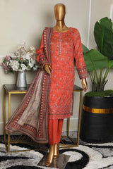 Hz Platinum Guldozi Unstitched 3 Piece Emb Lawn Suit-PGE-160