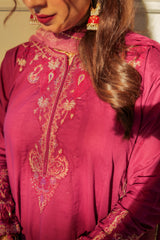Omal By Komal Stitched 3 Piece Summer Suit-Sanam - 3pc
