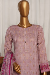 Damask by Hz Stitched 3 Piece Digital Printed Jacquard Suit-PJL-704-Pink