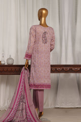 Damask by Hz Stitched 3 Piece Digital Printed Jacquard Suit-PJL-704-Pink